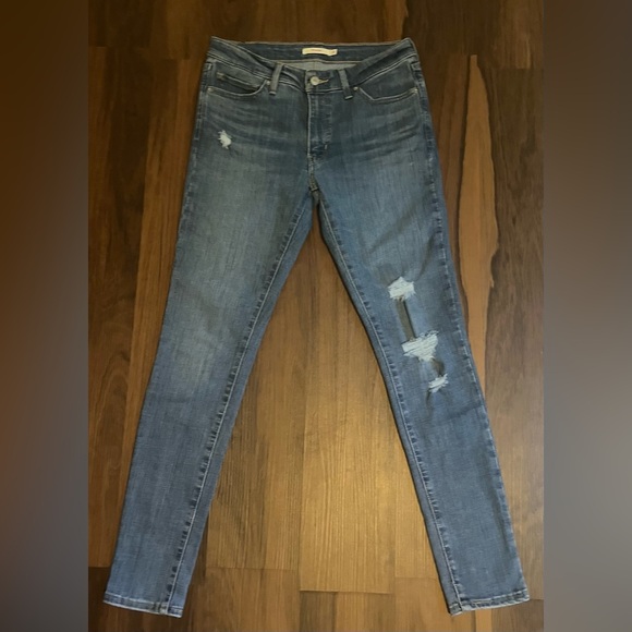 Levi’s 711 Destructed Skinny Jeans Sz 29 - Picture 1 of 4